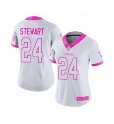Women's Tampa Bay Buccaneers #24 Darian Stewart Limited White Pink Rush Fashion Football Jersey