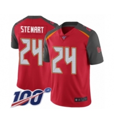 Youth Tampa Bay Buccaneers #24 Darian Stewart Red Team Color Vapor Untouchable Limited Player 100th Season Football Jersey