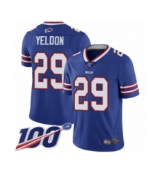 Youth Buffalo Bills #29 T.J. Yeldon Royal Blue Team Color Vapor Untouchable Limited Player 100th Season Football Jersey