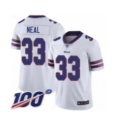 Men's Buffalo Bills #33 Siran Neal White Vapor Untouchable Limited Player 100th Season Football Jersey