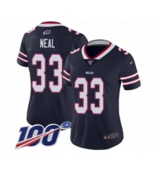 Women's Buffalo Bills #33 Siran Neal Limited Navy Blue Inverted Legend 100th Season Football Jersey