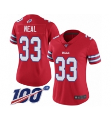 Women's Buffalo Bills #33 Siran Neal Limited Red Rush Vapor Untouchable 100th Season Football Jersey