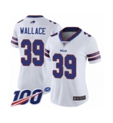 Women's Buffalo Bills #39 Levi Wallace White Vapor Untouchable Limited Player 100th Season Football Jersey