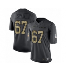Men's Buffalo Bills #67 Quinton Spain Limited Black 2016 Salute to Service Football Jersey