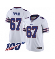 Men's Buffalo Bills #67 Quinton Spain White Vapor Untouchable Limited Player 100th Season Football Jersey