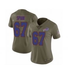 Women's Buffalo Bills #67 Quinton Spain Limited Olive 2017 Salute to Service Football Jersey