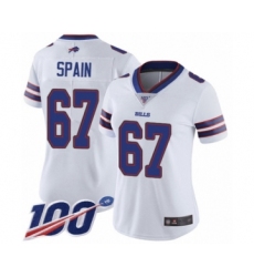 Women's Buffalo Bills #67 Quinton Spain White Vapor Untouchable Limited Player 100th Season Football Jersey