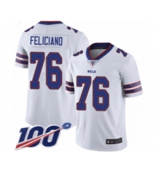 Men's Buffalo Bills #76 Jon Feliciano White Vapor Untouchable Limited Player 100th Season Football Jersey