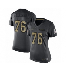 Women's Buffalo Bills #76 Jon Feliciano Limited Black 2016 Salute to Service Football Jersey