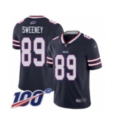 Men's Buffalo Bills #89 Tommy Sweeney Limited Navy Blue Inverted Legend 100th Season Football Jersey