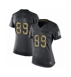 Women's Buffalo Bills #89 Tommy Sweeney Limited Black 2016 Salute to Service Football Jersey
