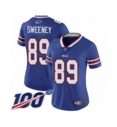 Women's Buffalo Bills #89 Tommy Sweeney Royal Blue Team Color Vapor Untouchable Limited Player 100th Season Football Jersey