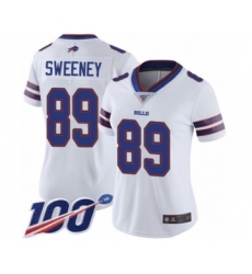 Women's Buffalo Bills #89 Tommy Sweeney White Vapor Untouchable Limited Player 100th Season Football Jersey