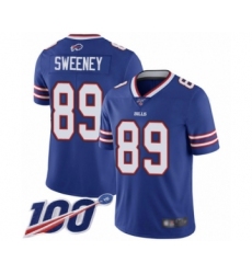 Youth Buffalo Bills #89 Tommy Sweeney Royal Blue Team Color Vapor Untouchable Limited Player 100th Season Football Jersey