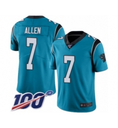 Men's Carolina Panthers #7 Kyle Allen Blue Alternate Vapor Untouchable Limited Player 100th Season Football Jersey