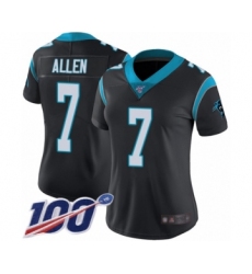 Women's Carolina Panthers #7 Kyle Allen Black Team Color Vapor Untouchable Limited Player 100th Season Football Jersey