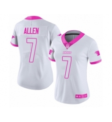 Women's Carolina Panthers #7 Kyle Allen Limited White Pink Rush Fashion Football Jersey