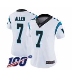 Women's Carolina Panthers #7 Kyle Allen White Vapor Untouchable Limited Player 100th Season Football Jersey