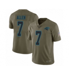Youth Carolina Panthers #7 Kyle Allen Limited Olive 2017 Salute to Service Football Jersey
