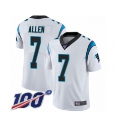Youth Carolina Panthers #7 Kyle Allen White Vapor Untouchable Limited Player 100th Season Football Jersey