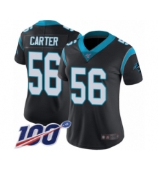 Women's Carolina Panthers #56 Jermaine Carter Black Team Color Vapor Untouchable Limited Player 100th Season Football Jersey