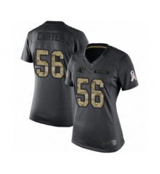 Women's Carolina Panthers #56 Jermaine Carter Limited Black 2016 Salute to Service Football Jersey