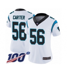 Women's Carolina Panthers #56 Jermaine Carter White Vapor Untouchable Limited Player 100th Season Football Jersey
