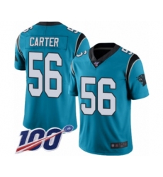 Youth Carolina Panthers #56 Jermaine Carter Blue Alternate Vapor Untouchable Limited Player 100th Season Football Jersey