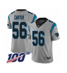 Youth Carolina Panthers #56 Jermaine Carter Silver Inverted Legend Limited 100th Season Football Jersey