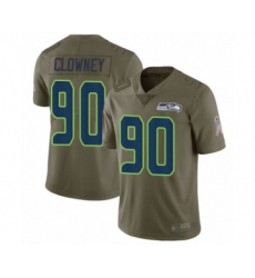 Men's Seattle Seahawks #90 Jadeveon Clowney Limited Olive 2017 Salute to Service Football Jersey