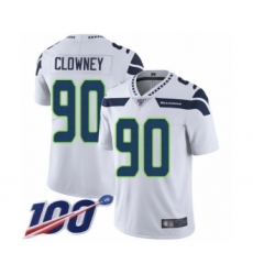 Youth Seattle Seahawks #90 Jadeveon Clowney White Vapor Untouchable Limited Player 100th Season Football Jersey