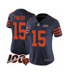 Women's Chicago Bears #15 Eddy Pineiro Limited Navy Blue Rush Vapor Untouchable 100th Season Football Jersey