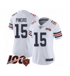 Women's Chicago Bears #15 Eddy Pineiro White 100th Season Limited Football Jersey