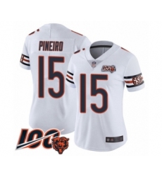 Women's Chicago Bears #15 Eddy Pineiro White Vapor Untouchable Limited Player 100th Season Football Jersey