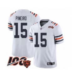 Youth Chicago Bears #15 Eddy Pineiro White 100th Season Limited Football Jersey