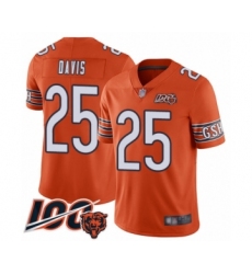 Men's Chicago Bears #25 Mike Davis Orange Alternate 100th Season Limited Football Jersey