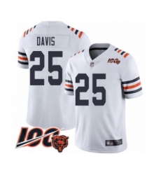 Men's Chicago Bears #25 Mike Davis White 100th Season Limited Football Jersey