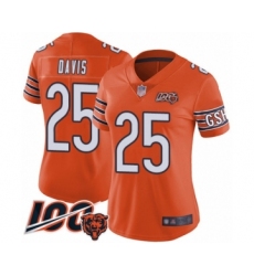 Women's Chicago Bears #25 Mike Davis Orange Alternate 100th Season Limited Football Jersey