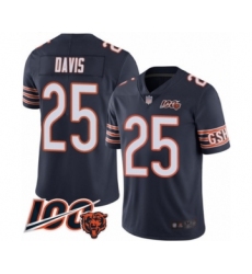 Youth Chicago Bears #25 Mike Davis Navy Blue Team Color 100th Season Limited Football Jersey