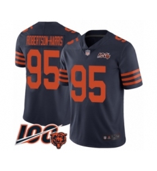 Men's Chicago Bears #95 Roy Robertson-Harris Limited Navy Blue Rush Vapor Untouchable 100th Season Football Jersey