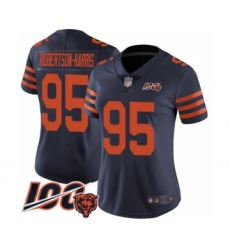 Women's Chicago Bears #95 Roy Robertson-Harris Limited Navy Blue Rush Vapor Untouchable 100th Season Football Jersey