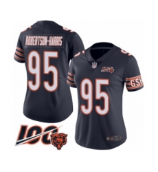 Women's Chicago Bears #95 Roy Robertson-Harris Navy Blue Team Color 100th Season Limited Football Jersey