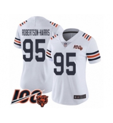 Women's Chicago Bears #95 Roy Robertson-Harris White 100th Season Limited Football Jersey
