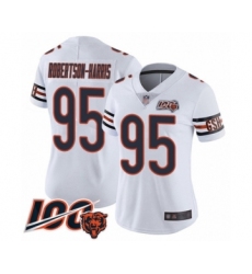 Women's Chicago Bears #95 Roy Robertson-Harris White Vapor Untouchable Limited Player 100th Season Football Jersey