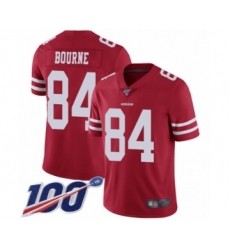 Men's San Francisco 49ers #84 Kendrick Bourne Red Team Color Vapor Untouchable Limited Player 100th Season Football Jersey