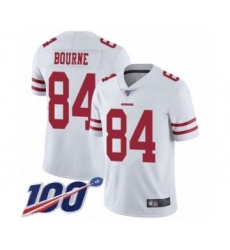Men's San Francisco 49ers #84 Kendrick Bourne White Vapor Untouchable Limited Player 100th Season Football Jersey