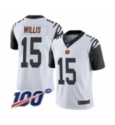 Men's Cincinnati Bengals #15 Damion Willis Limited White Rush Vapor Untouchable 100th Season Football Jersey