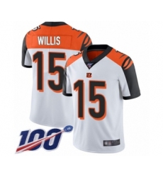 Men's Cincinnati Bengals #15 Damion Willis White Vapor Untouchable Limited Player 100th Season Football Jersey