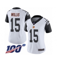 Women's Cincinnati Bengals #15 Damion Willis Limited White Rush Vapor Untouchable 100th Season Football Jersey