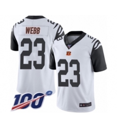 Men's Cincinnati Bengals #23 B.W. Webb Limited White Rush Vapor Untouchable 100th Season Football Jersey